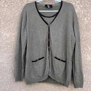 Algo Of Switzerland Silk Cashmere‎ Sweater Shirt Matching Top Sets Size 46 XL